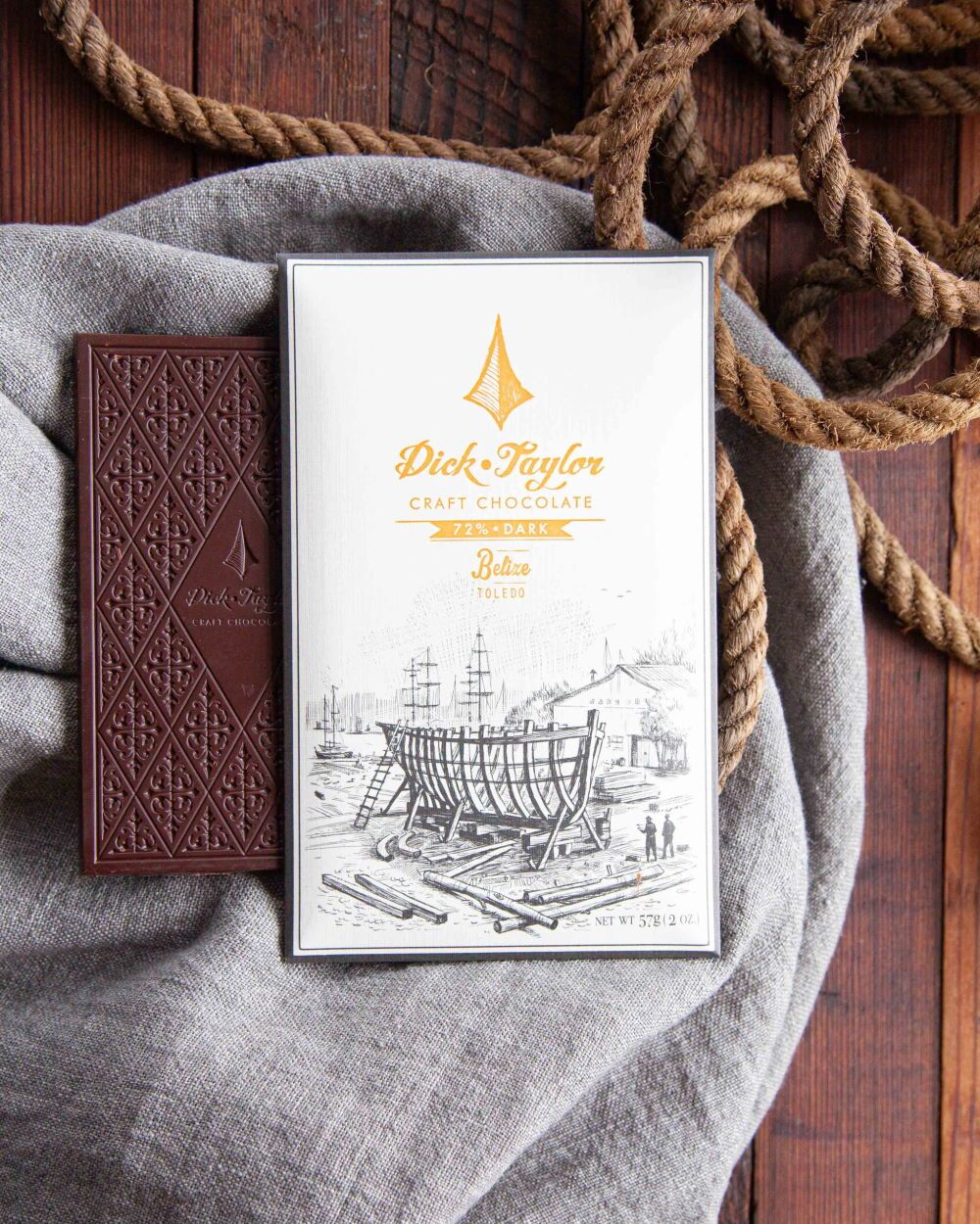 Dick Taylor Belize 72% Dark Chocolate Bar Lifestyle