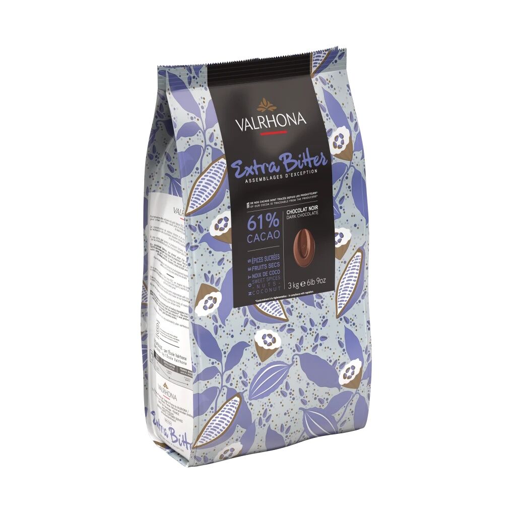 Valrhona Extra Bitter 61% Dark Couverture Chocolate Feves