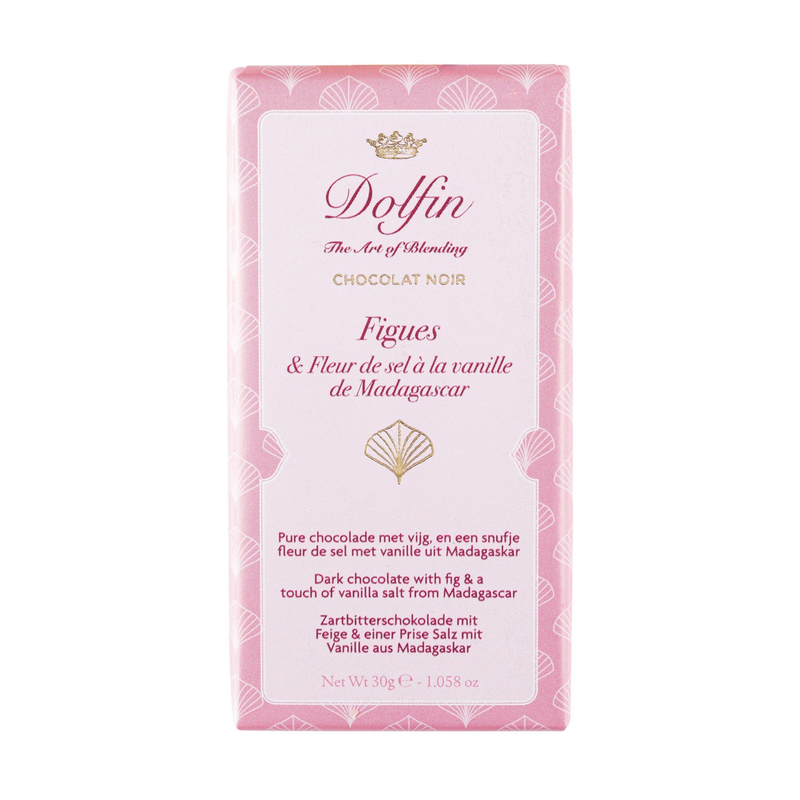 Dolfin 60% Dark Chocolate with Fig & Vanilla Salt from Madagascar-min