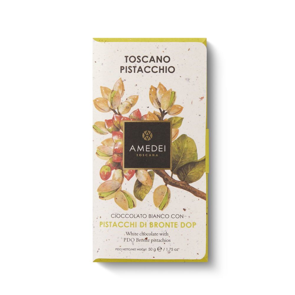 Amedei Toscano Pistachio White Chocolate Bar with PDO Bronte Pistachios