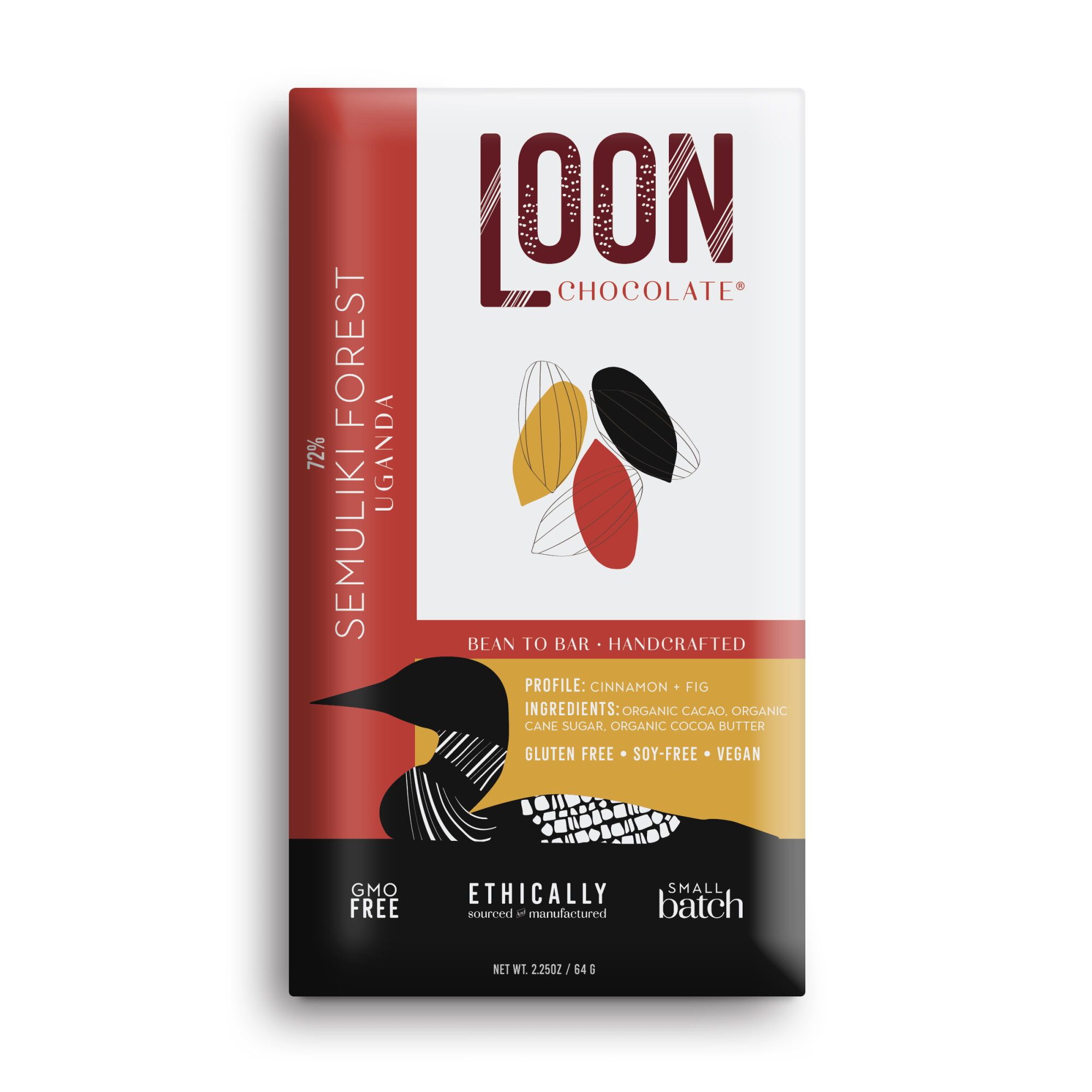 Loon Chocolate Semuliki Forest Uganda 72% Dark Chocolate Bar