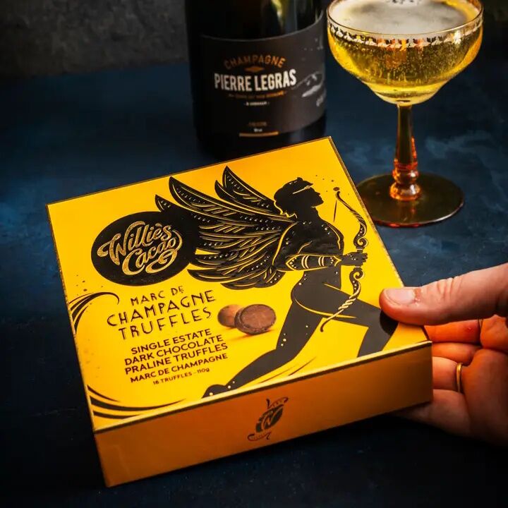 Willie's Cacao 16-Piece Dark Chocolate Praline Truffles with Marc de Champagne Lifestyle 2