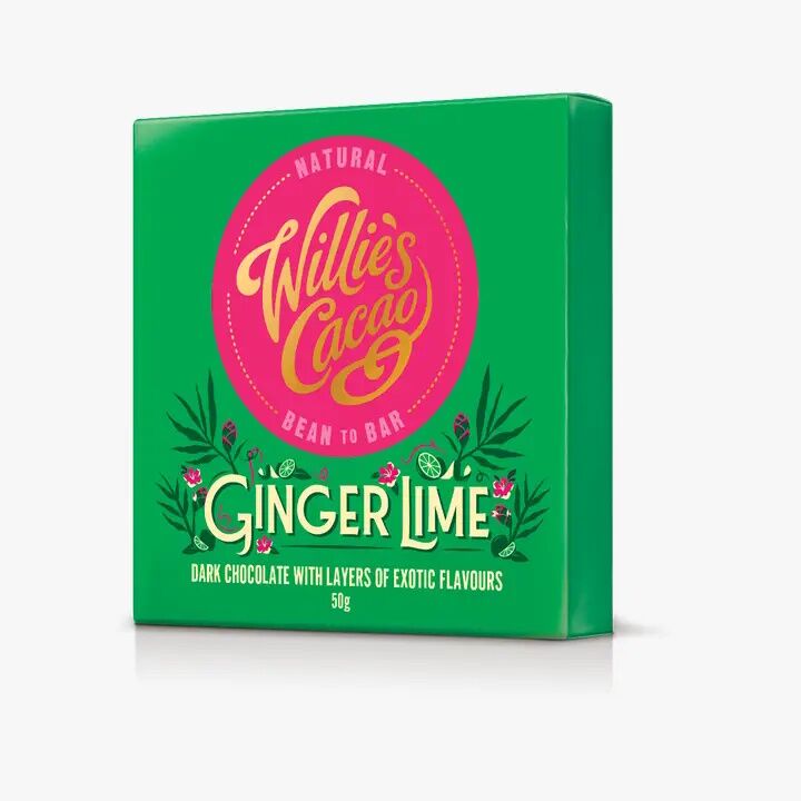 Willie's Cacao 70% Dark Chocolate Bar with Ginger & Lime