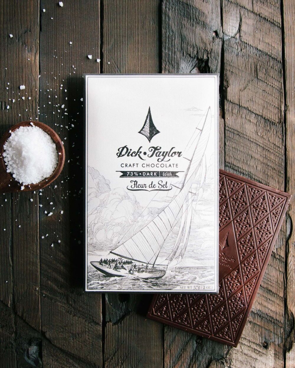 Dick Taylor 73% Dark Chocolate with Fleur de Sel Lifestyle