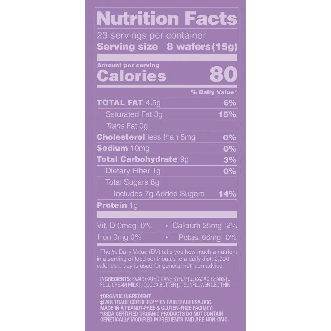Guittard Organic 38% Milk Couverture Chocolate Wafers (12oz) Label