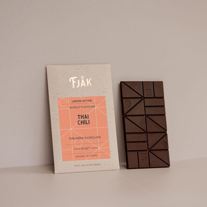 Fjak Chanthaburi Thailand 70% Dark Chocolate Bar with Bird Eye Chili