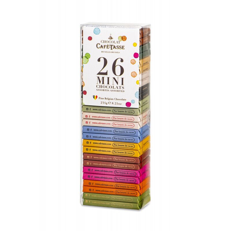 Café-Tasse 26-Piece Assorted Mini Chocolate Bar Reglet