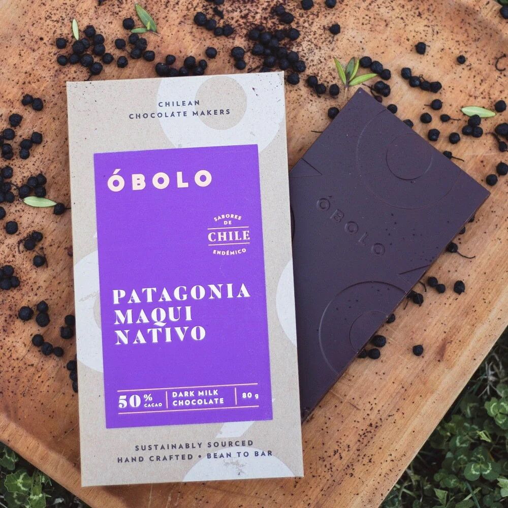 Obolo 50% Dark Milk Chocolate Bar with Native Patagonia Maqui Lifestyle