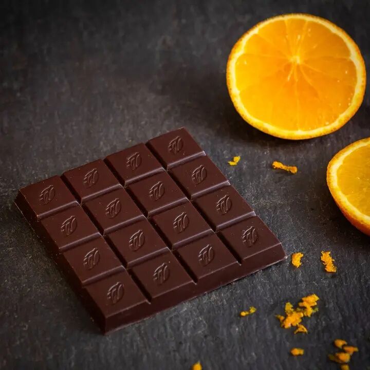 Willie's Cacao 65% Dark Chocolate Bar with Delicate Orange Open Lifestyle