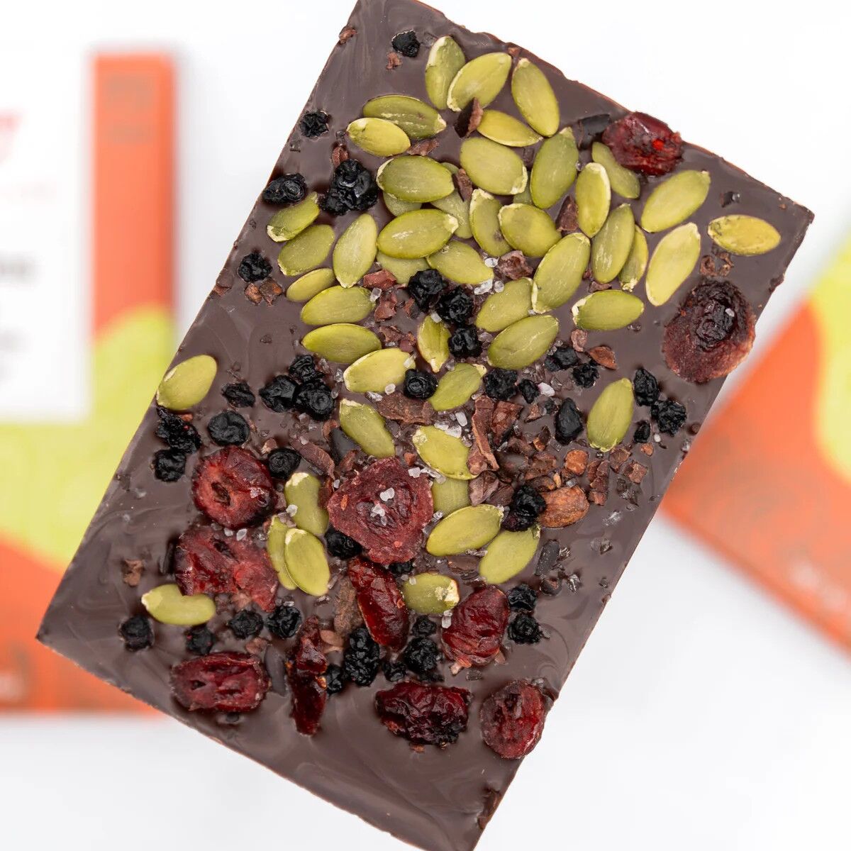 Bixby Chocolate Mountains & Sea 70% Dark Chocolate with Trail Mix Bar Open Lifestyle