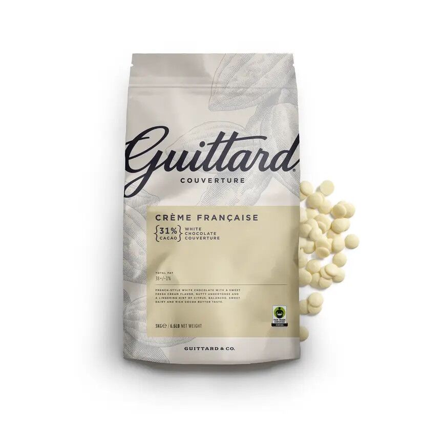 Guittard Créme Francaise 31% White Couverture Chocolate Wafers 2