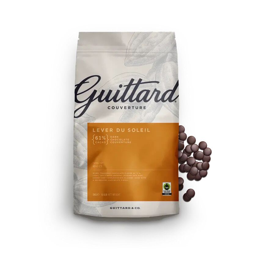 Guittard Lever Du Soleil 61% Dark Couverture Chocolate Wafers 2