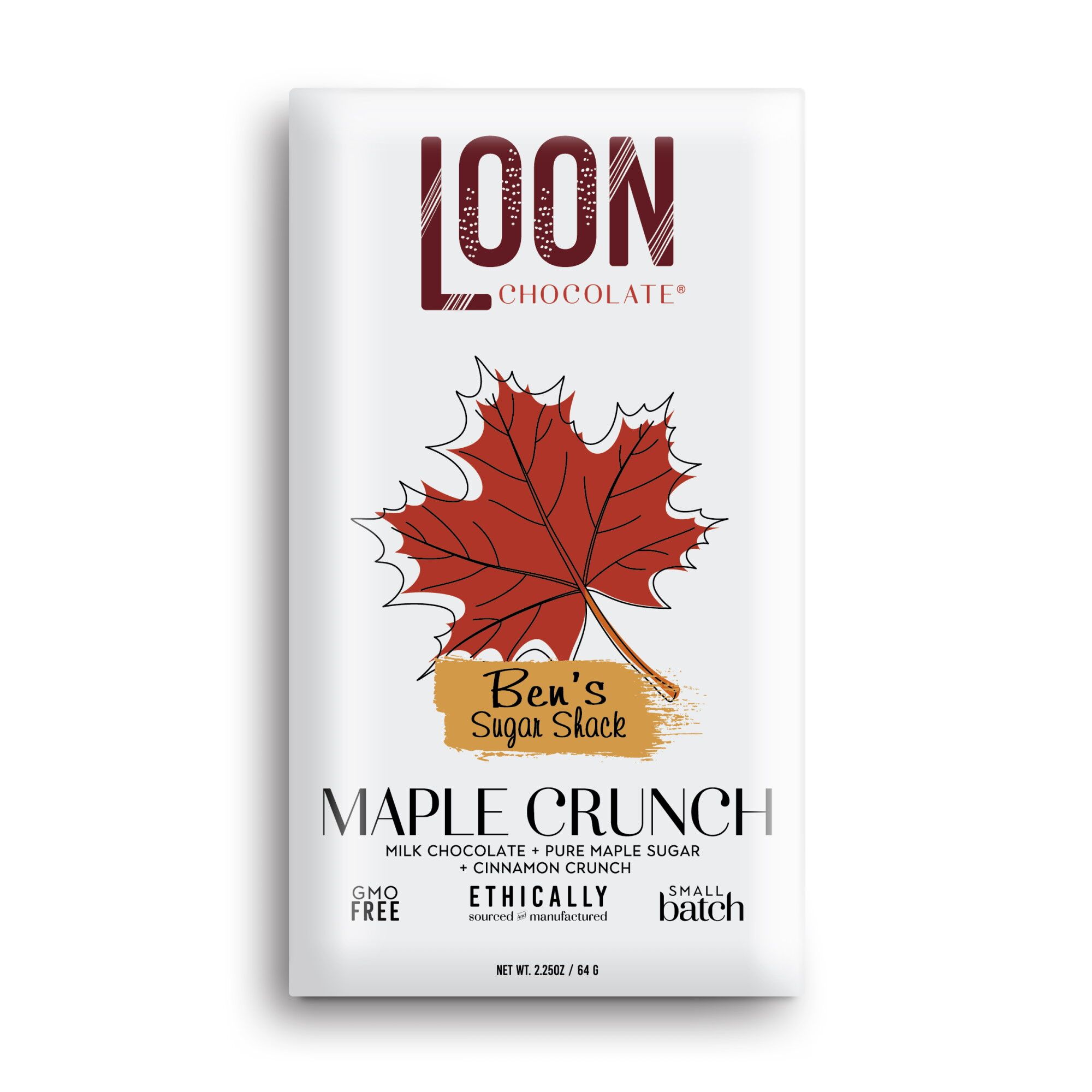 Loon Chocolate Milk Chocolate Bar with Maple Crunch
