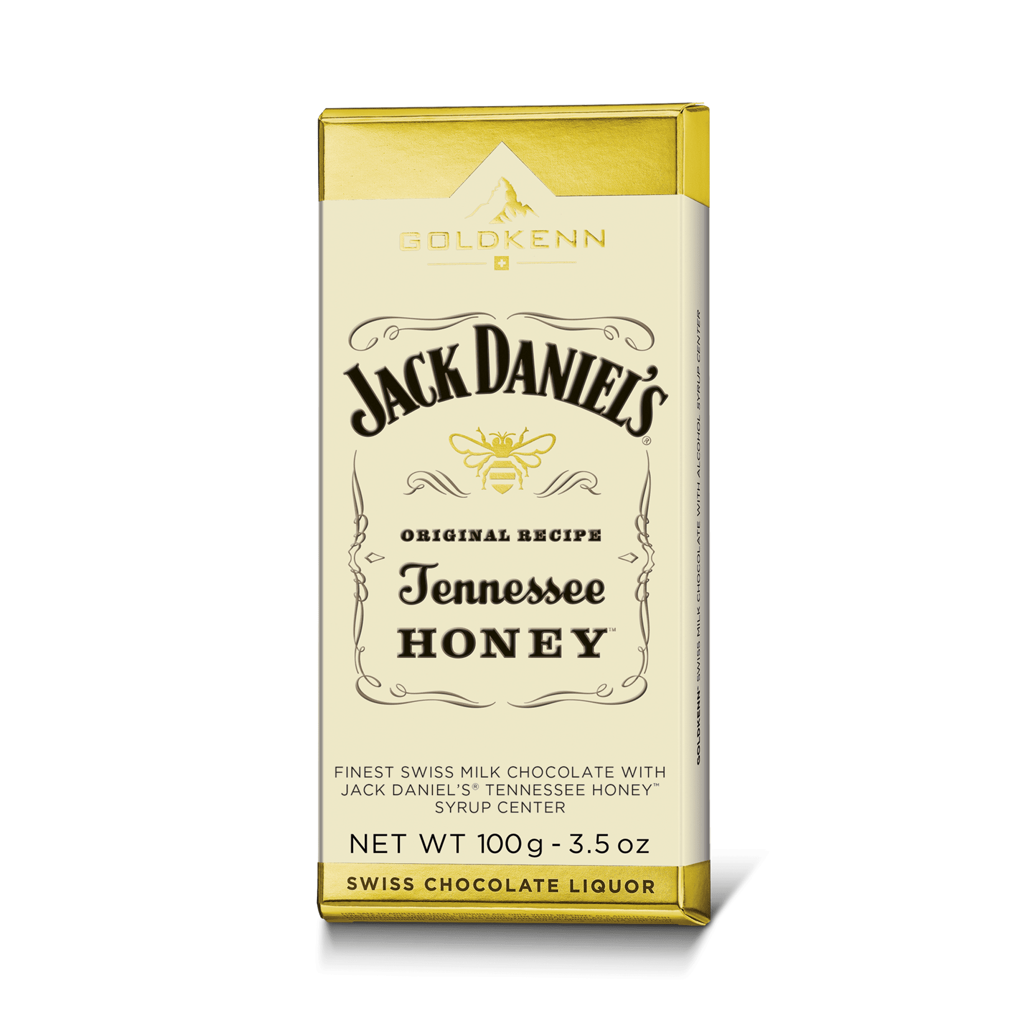 Goldkenn 37% Milk Chocolate Bar with Jack Daniel's Tennessee Honey Syrup Center-min