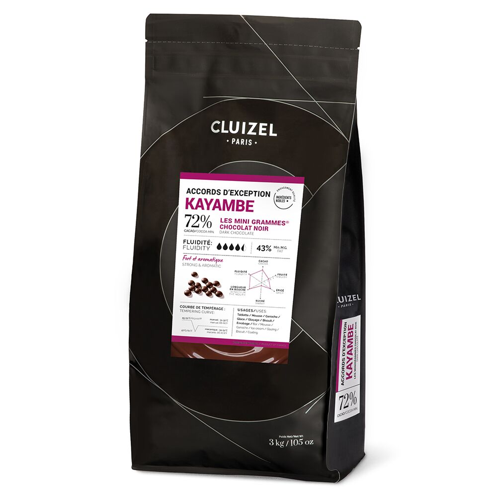 Cluizel Kayambe Noir 72% Dark Couverture Chocolate Mini Grammes