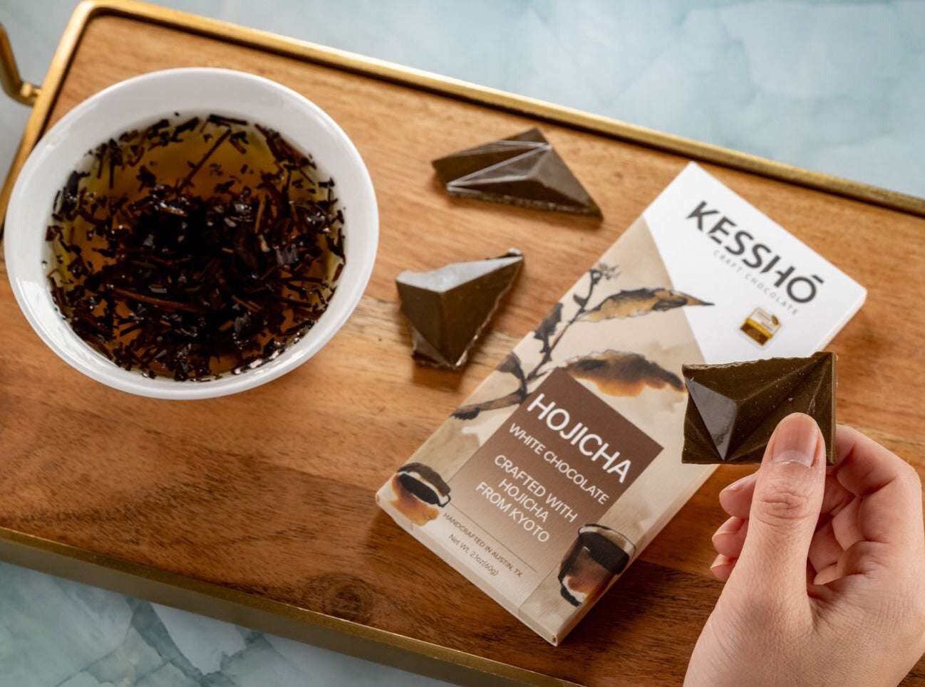 KESSHŌ Hojicha White Chocolate Bar Lifestyle
