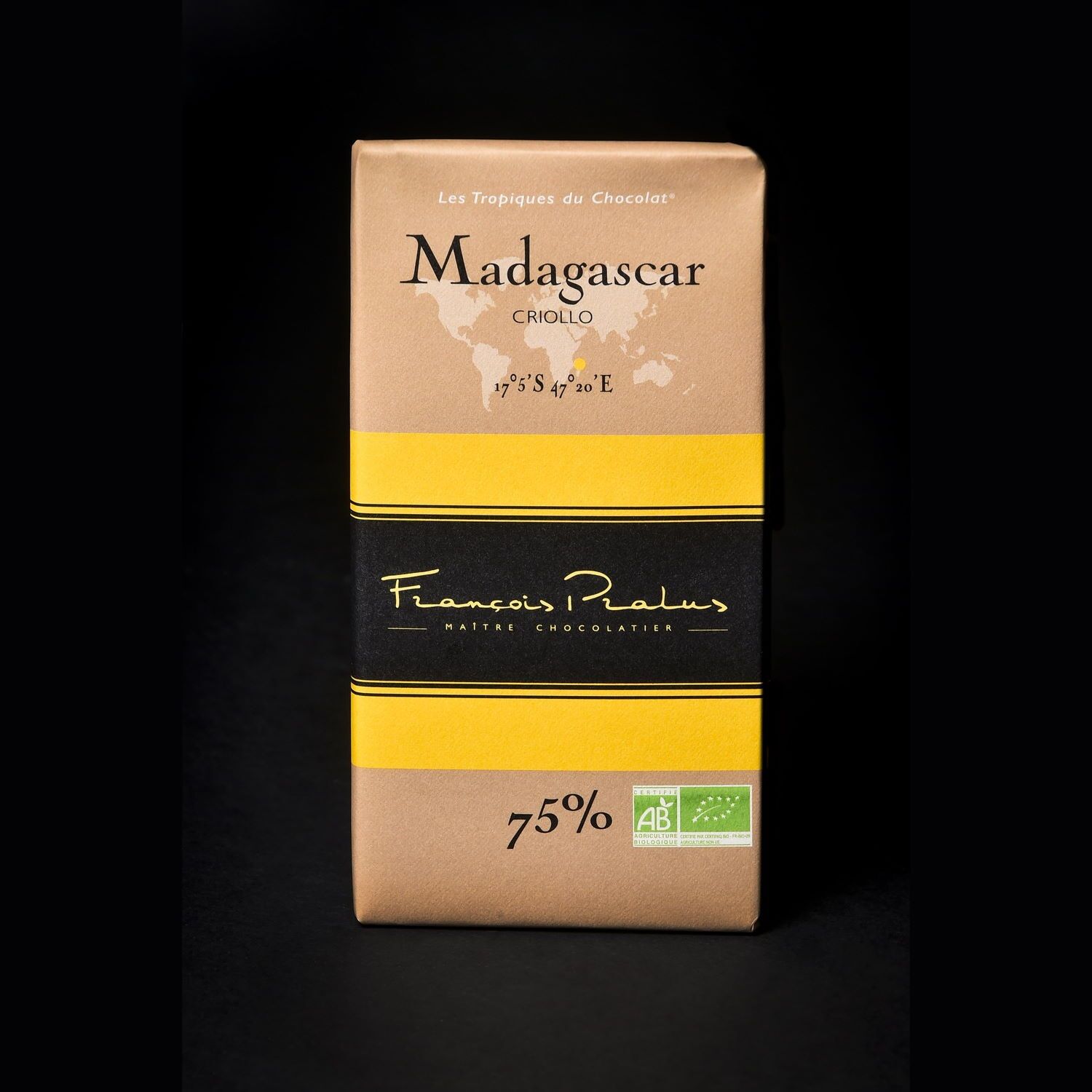 François Pralus Madagascar 75% Dark Chocolate Bar
