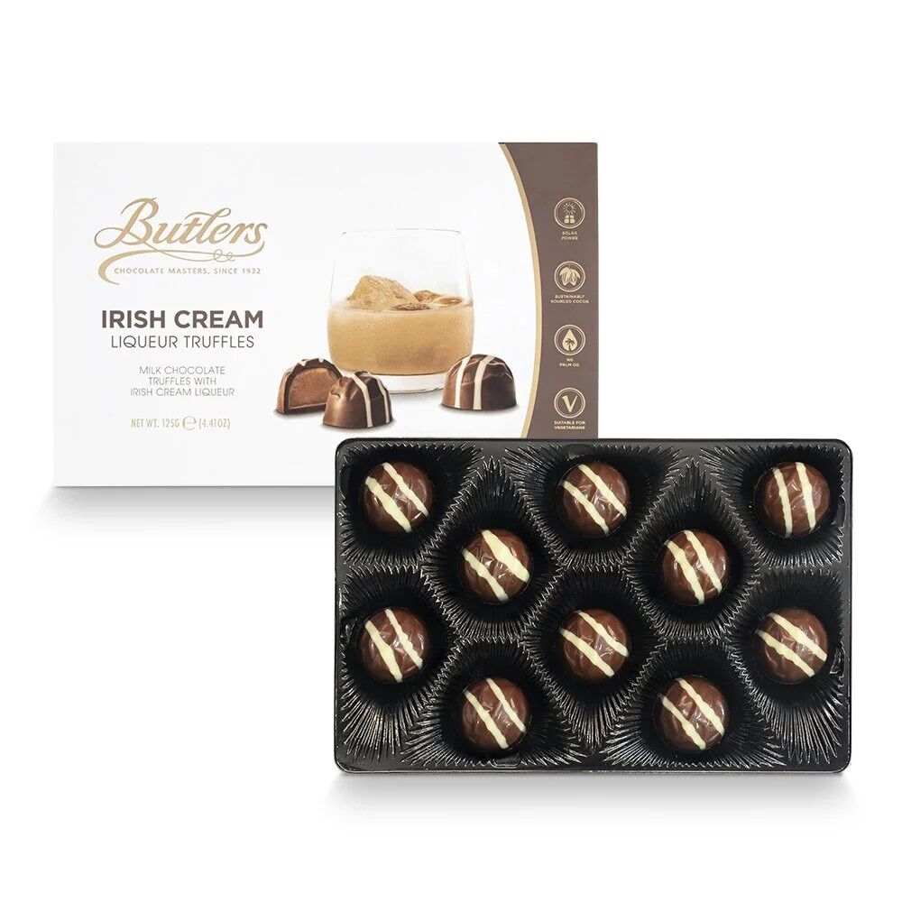 Butlers Irish Cream Milk Chocolate Truffles with Irish Liqueur Open
