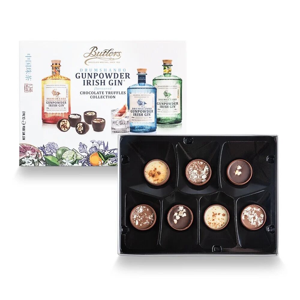 Butlers Drumshanbo Gunpowder Irish Gin Chocolate Truffles Collection Open