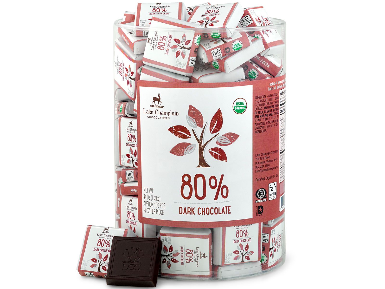 Lake Champlain Chocolates® 80% Dark Chocolate Squares