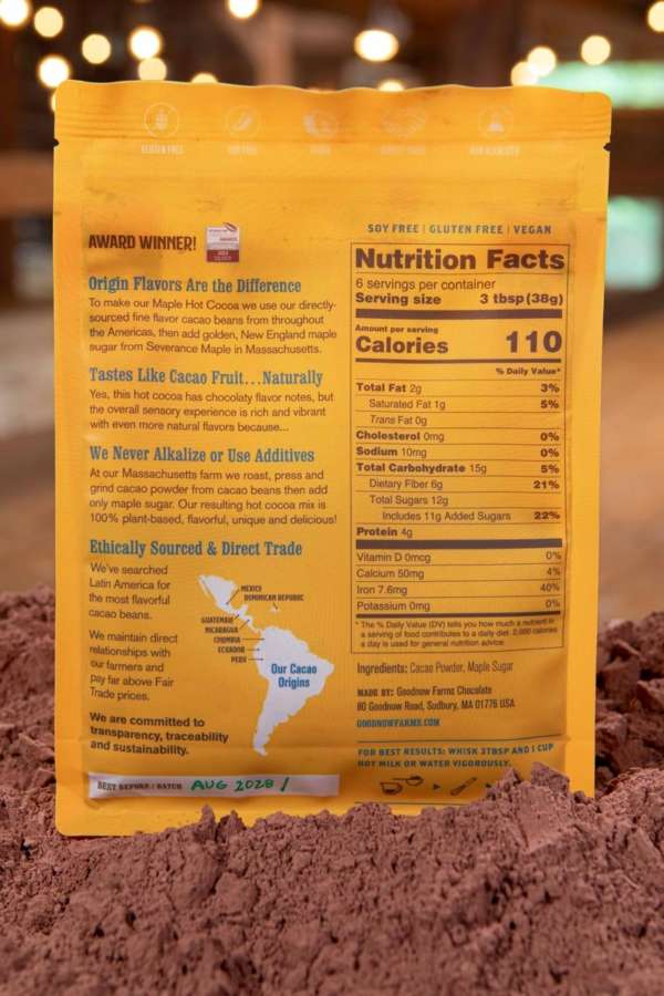 Goodnow Farms Maple Hot Cocoa Mix Back