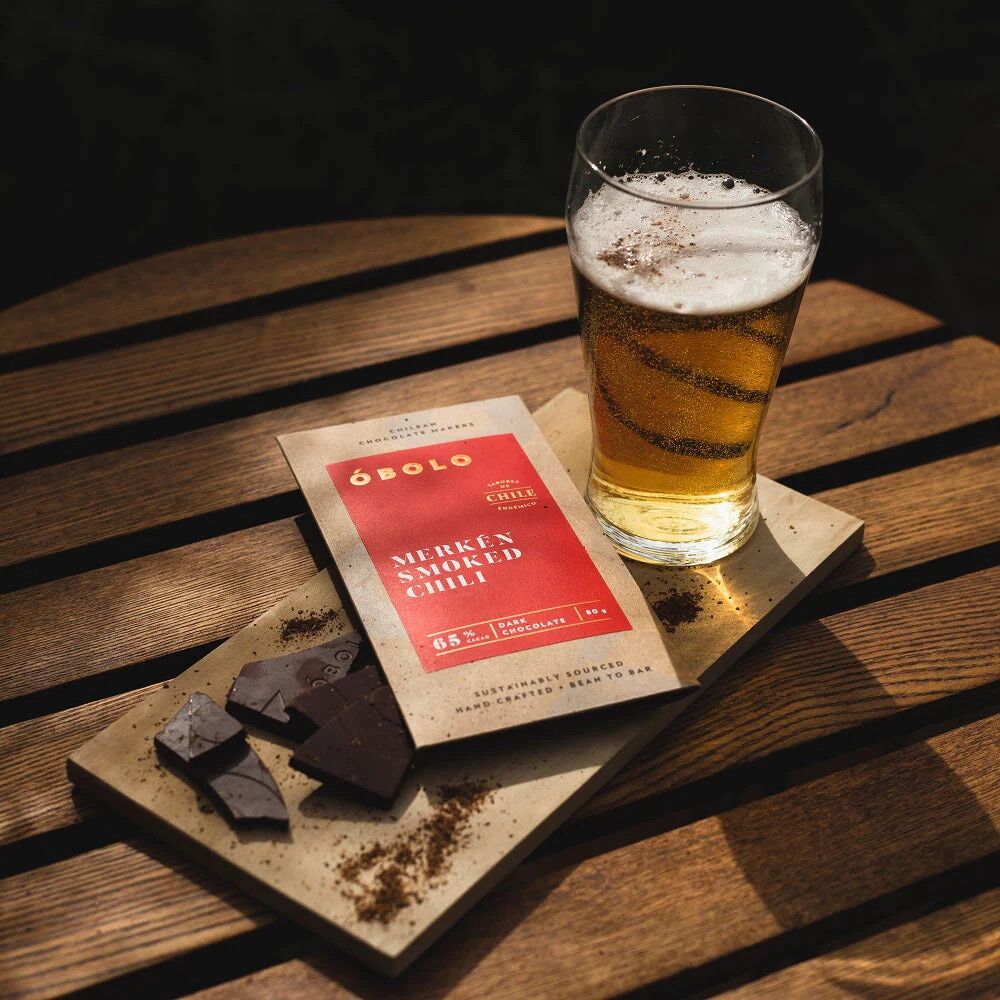 Obolo 65% Dark Chocolate Bar with Merken Smoked Chili Pairing Lifestyle