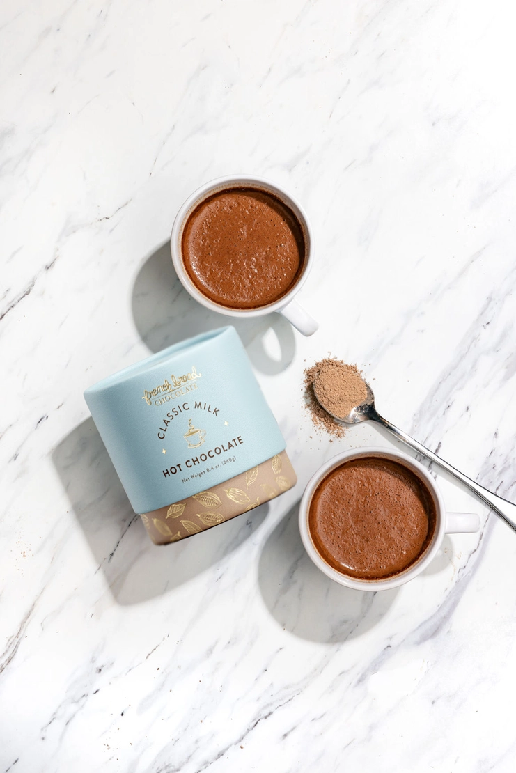 French Broad Chocolate Classic Milk Hot Chocolate Mix Lifestyle