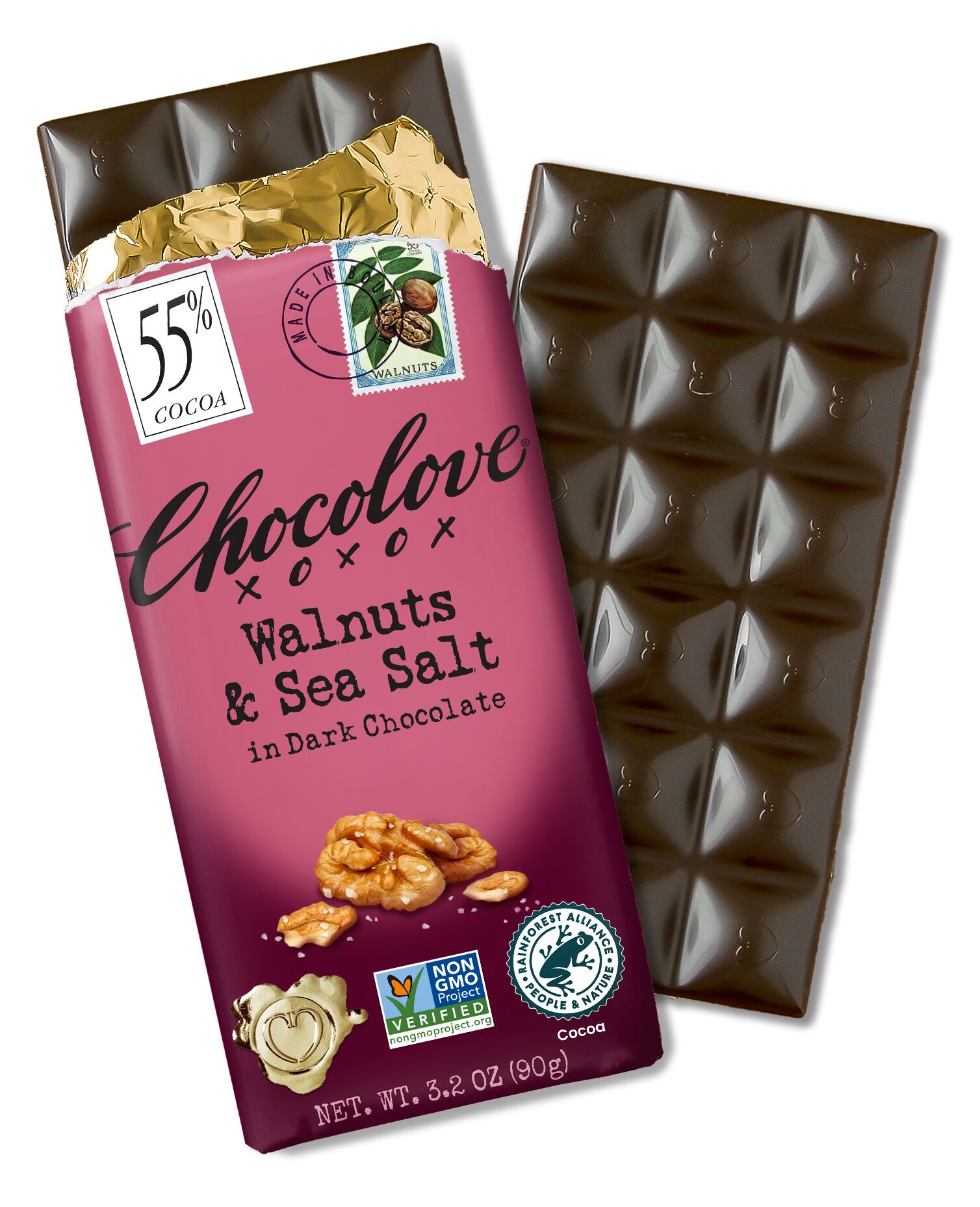 Chocolove Walnut-Dark-Open-Wrapper