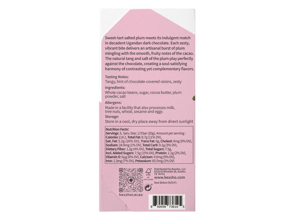 Kessho Salted Plum 59% Dark Chocolate Bar Lifestyle (2)