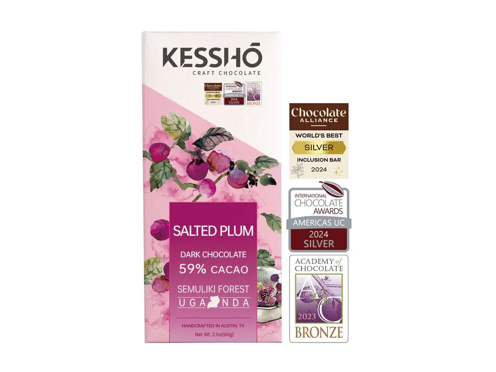 Kessho Salted Plum 59% Dark Chocolate Bar Lifestyle