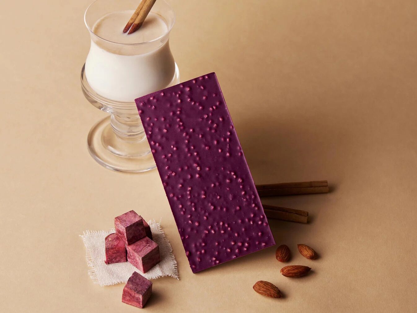 KESSHO Ube Horchata White Chocolate Bar Open Lifestyle