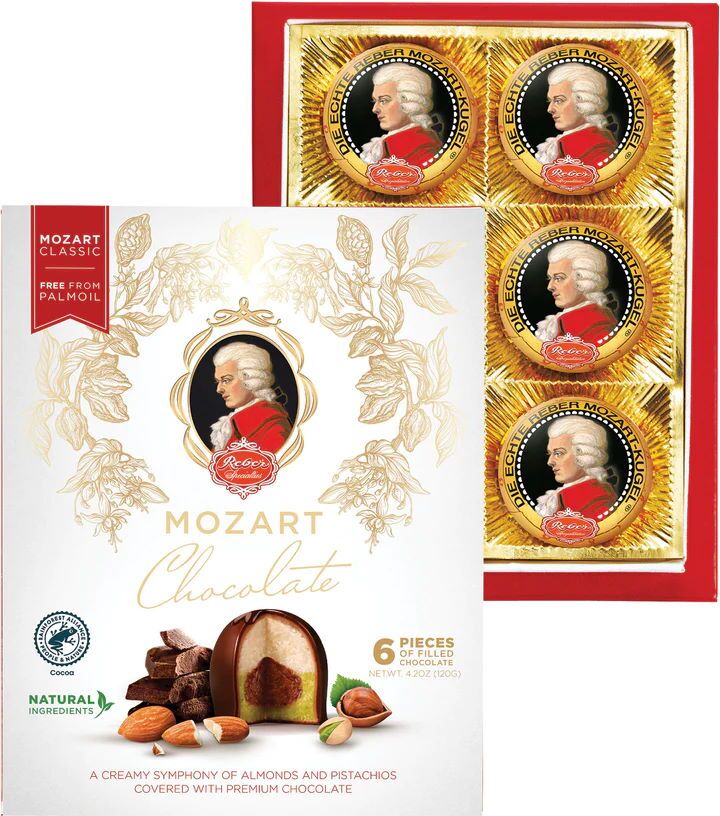 Reber Mozart 6-Piece Chocolate Kugeln Gift Box