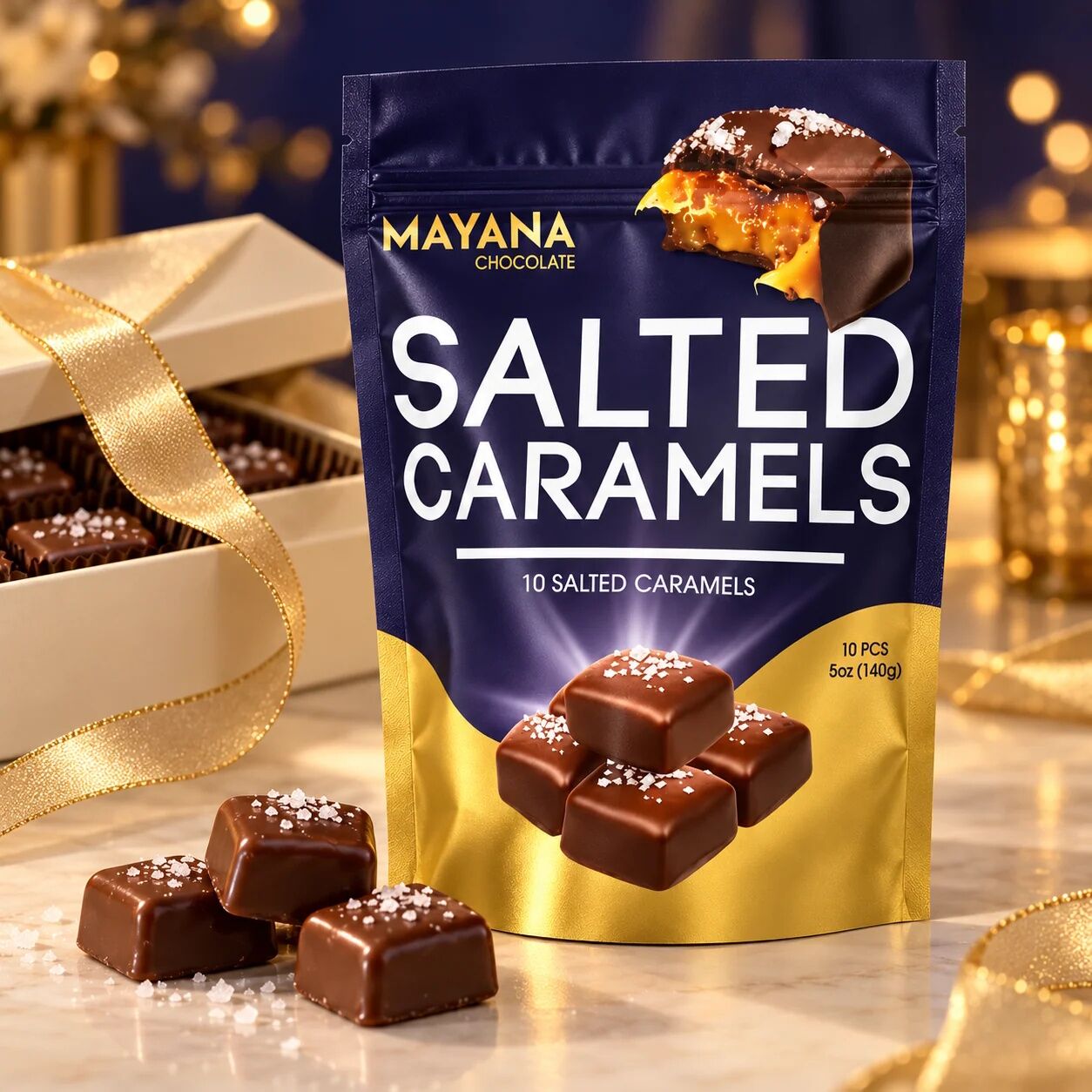 Mayana Chocolate Dark Chocolate Covered Salted Caramels Lifestyle 2
